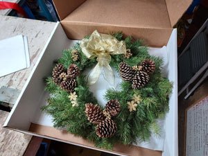 Gift-Boxed Evergreen Wreaths, Fresh Fir, Hand-crafted at Brush Creek Brush Creek Gift and Garden Nook