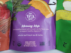 Tea Spot Herbal Teas: Cinnamon Spice, Morning Mojo, Keep Fit, LIghts Out Brush Creek Gift and Garden Nook
