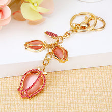 Water Drill Tulip Keychain: car key deduction female metal custom package pendant key chain circle foreign trade gifts wholesale Brush Creek Gift and Garden Nook
