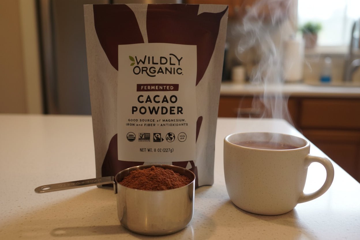 Wildly Organic Fermented Cacao Powder 8 oz Raw Unsweet Cocoa