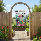 Butterfly Welcome garden flag 12 in x 18 in
