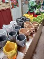 Ceramic animal planter with live succulent in a ready‑to‑gift set