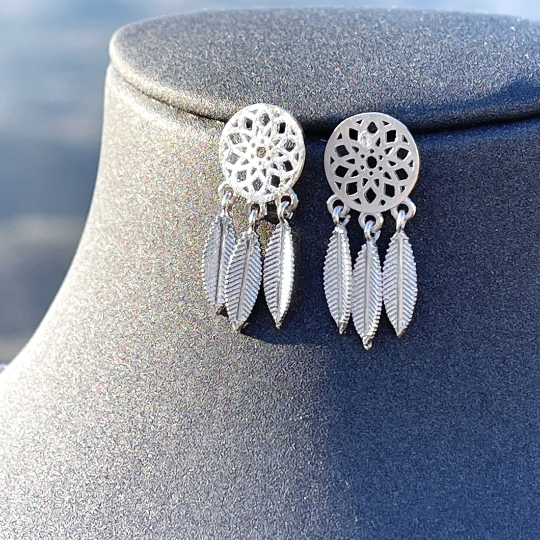 Dream catcher silver earrings Brush Creek Gift and Garden Nook