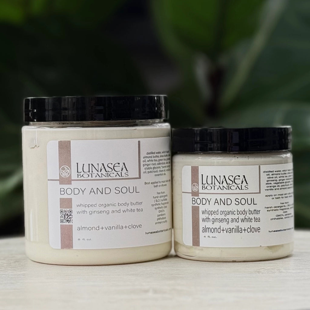 Lunasea Botanicals 4 oz body butter in Body And Soul scent- Brush Creek Evergreens — Gift Nook & Greenhouse