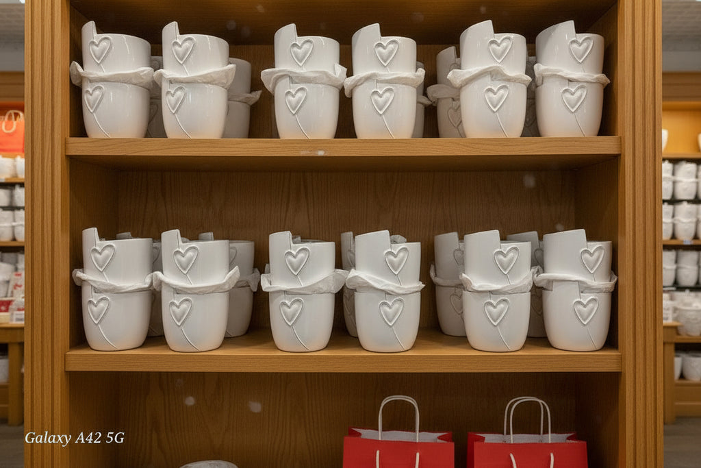 White Heart Shaped Ceramic Planter Pot - 5" Dolomite Plant Container for Succulents & Small Plants