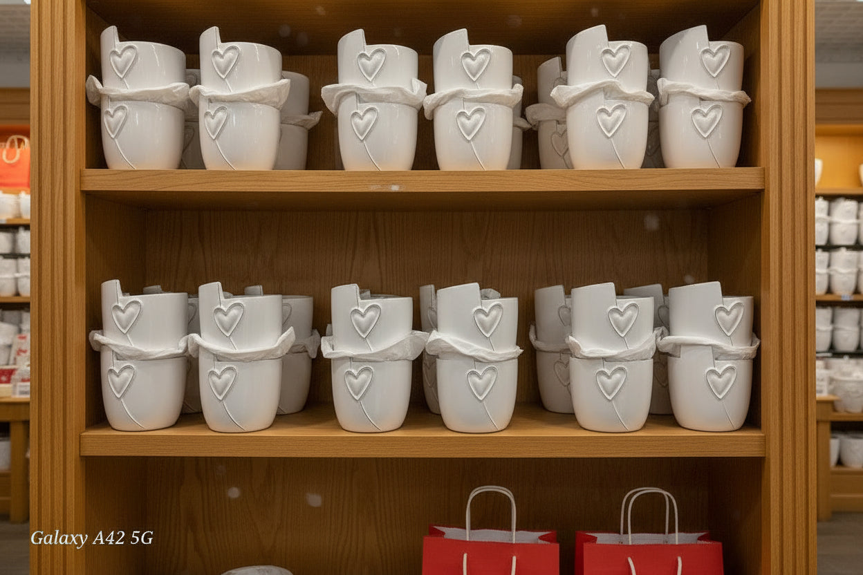 White Heart Shaped Ceramic Planter Pot - 5" Dolomite Plant Container for Succulents & Small Plants