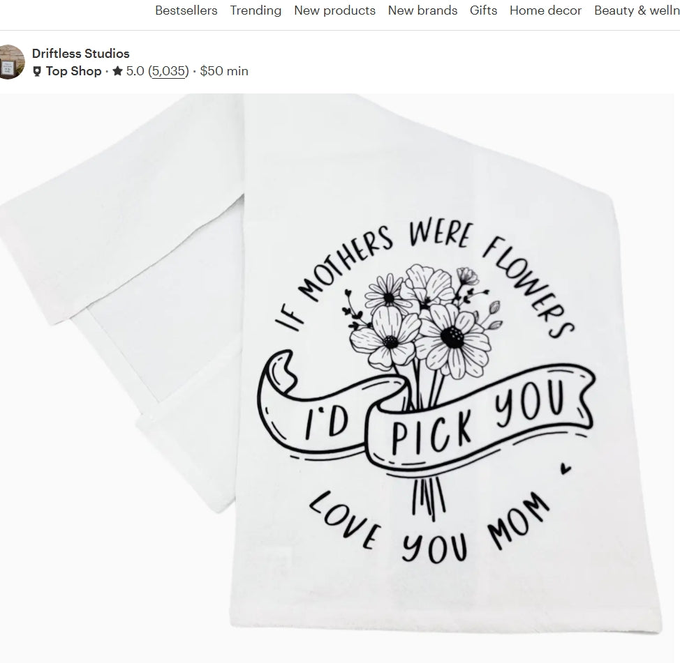 If Mothers Were Flowers Tea Towel
