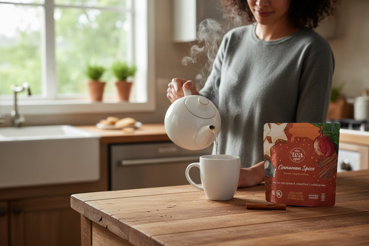 The Tea Spot Organic Herbal Tea Collection - Cinnamon Spice, Morning Mojo, Keep Fit & Lights Out | Loose Leaf Wellness Teas - Brush Creek Evergreens