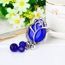 Water Drill Tulip Keychain: car key deduction female metal custom package pendant key chain circle foreign trade gifts wholesale Brush Creek Gift and Garden Nook