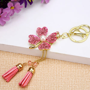 Water Drill Tulip Keychain: car key deduction female metal custom package pendant key chain circle foreign trade gifts wholesale Brush Creek Gift and Garden Nook