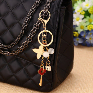 Water Drill Tulip Keychain: car key deduction female metal custom package pendant key chain circle foreign trade gifts wholesale Brush Creek Gift and Garden Nook