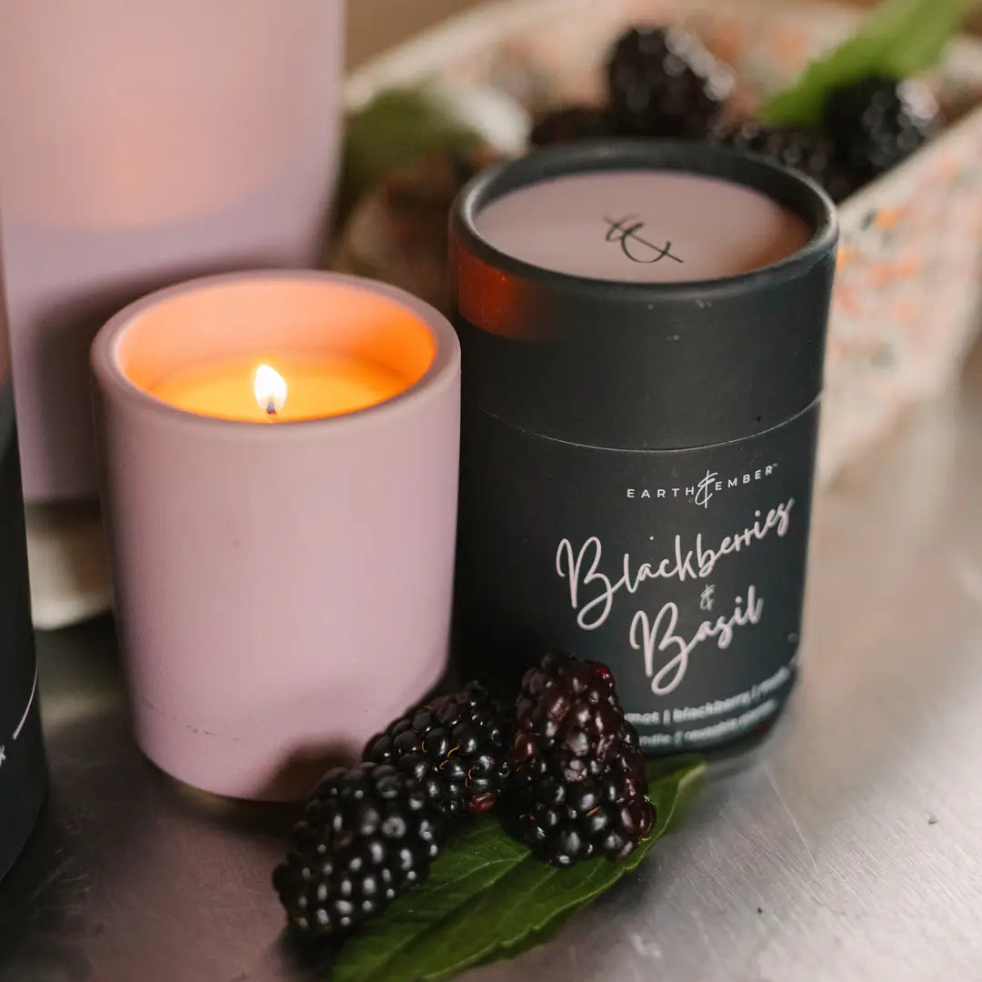 Earth & Ember 2 oz. Candle: Blackberries & Basil