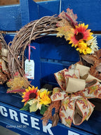 Handcrafted Seasonal Wreaths – Decorated Grapevine or Corn Stalk Plume Styles - Brush Creek Gift and Garden Nook