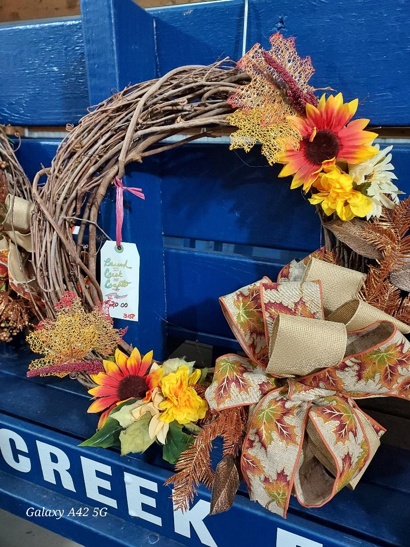 Handcrafted Seasonal Wreaths – Decorated Grapevine or Corn Stalk Plume Styles - Brush Creek Gift and Garden Nook