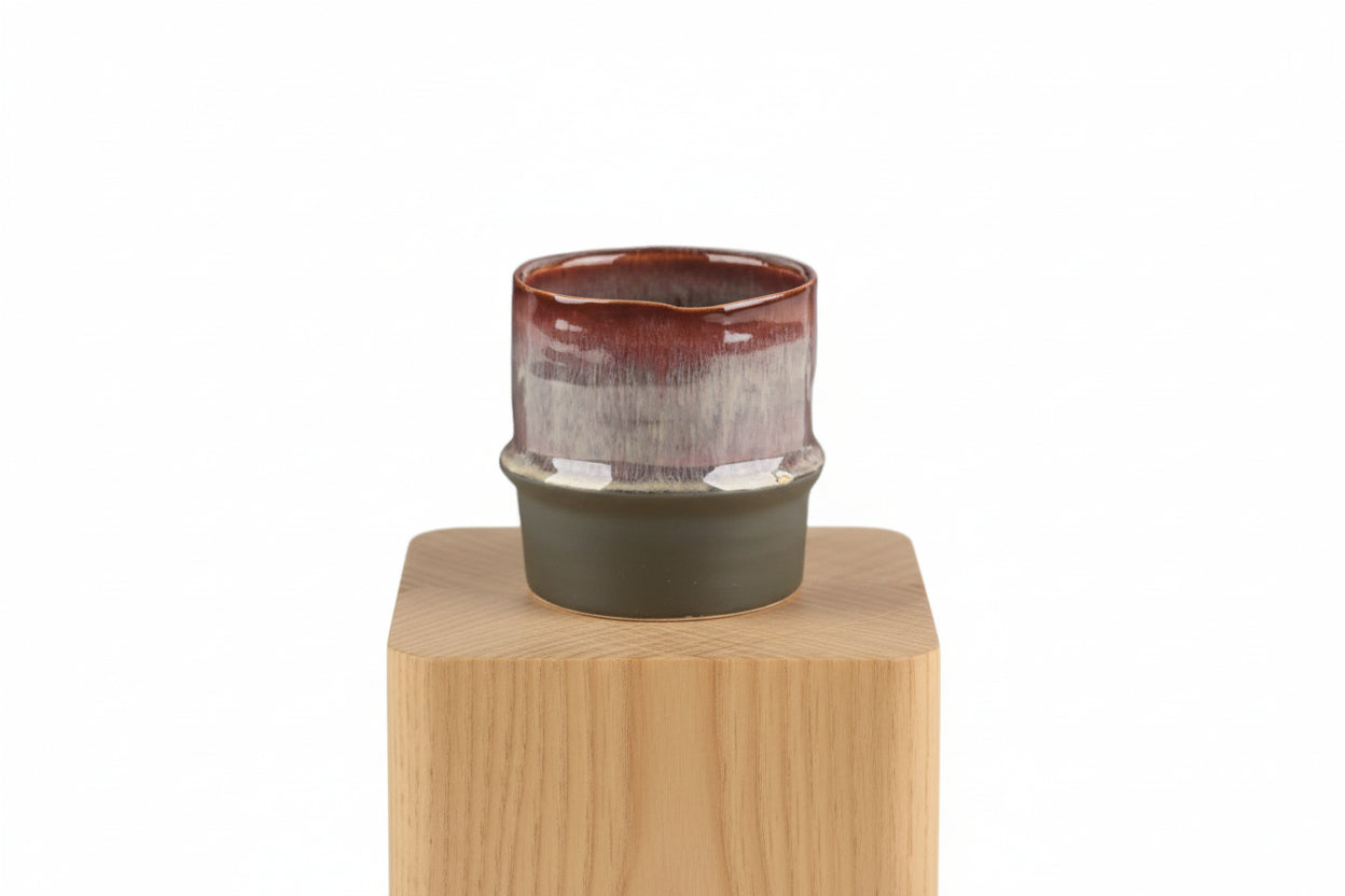 Elegant Plum Glaze Ceramic Plant Container