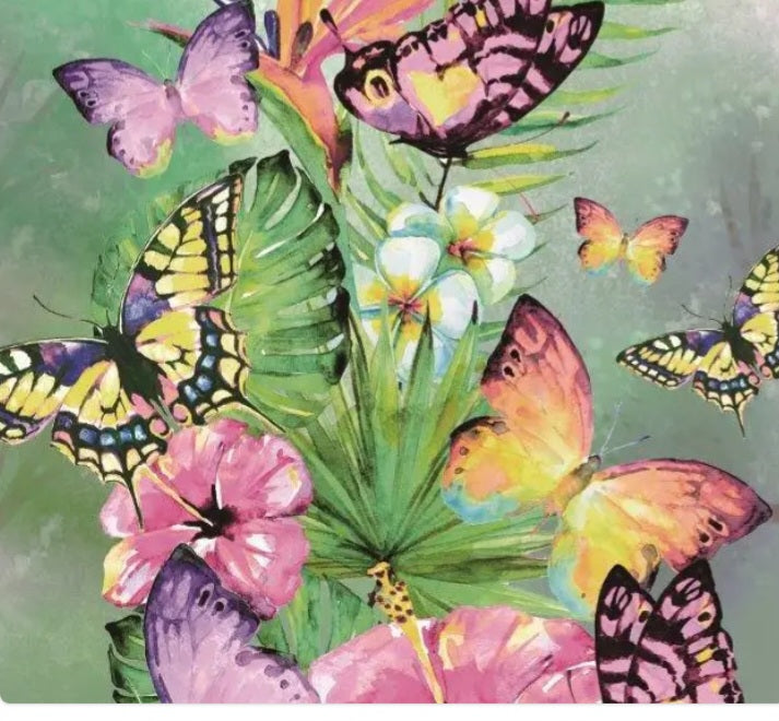 Butterfly Welcome garden flag 12 in x 18 in