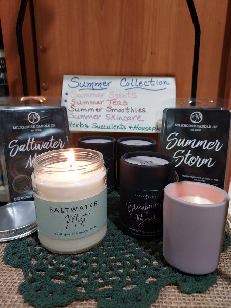 Milkhouse candles and melts with sign